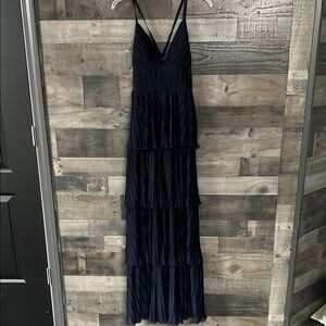 Women’s Elegant Navy Blue Tiered Gown